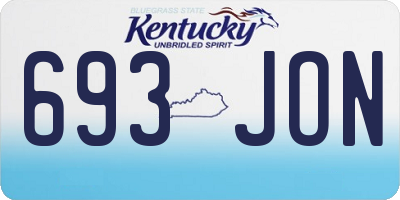KY license plate 693JON