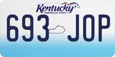 KY license plate 693JOP