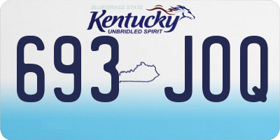 KY license plate 693JOQ