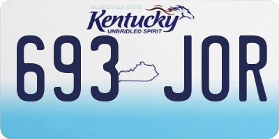 KY license plate 693JOR