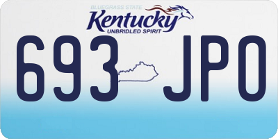 KY license plate 693JPO
