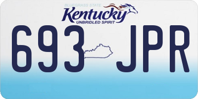 KY license plate 693JPR