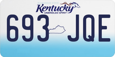 KY license plate 693JQE