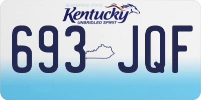 KY license plate 693JQF