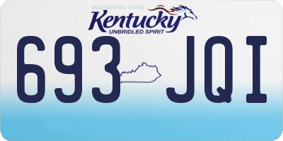 KY license plate 693JQI
