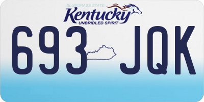 KY license plate 693JQK