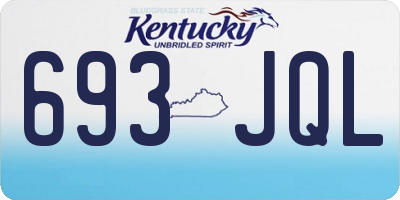KY license plate 693JQL