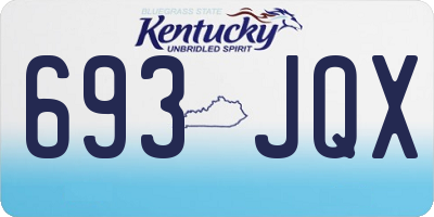 KY license plate 693JQX