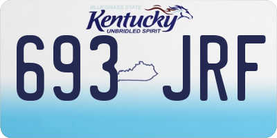 KY license plate 693JRF