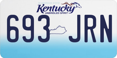 KY license plate 693JRN