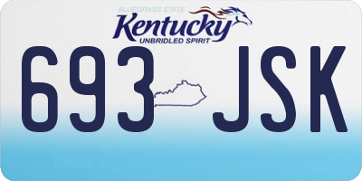 KY license plate 693JSK