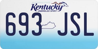 KY license plate 693JSL