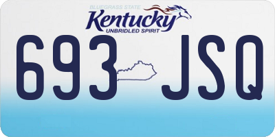 KY license plate 693JSQ
