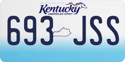 KY license plate 693JSS