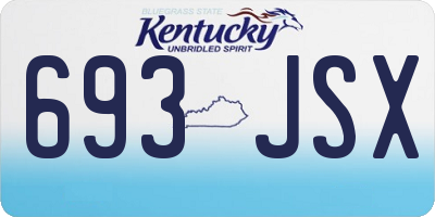 KY license plate 693JSX