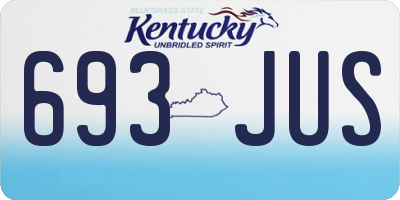 KY license plate 693JUS