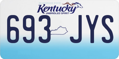 KY license plate 693JYS