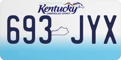 KY license plate 693JYX