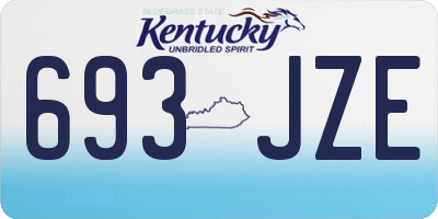 KY license plate 693JZE