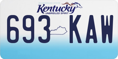 KY license plate 693KAW