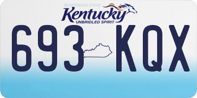 KY license plate 693KQX