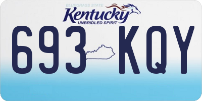 KY license plate 693KQY