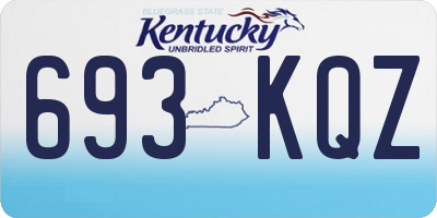 KY license plate 693KQZ