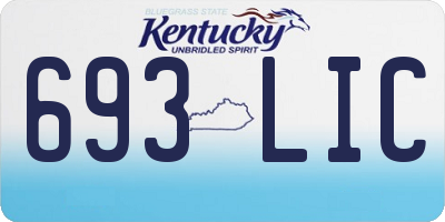 KY license plate 693LIC