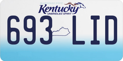 KY license plate 693LID