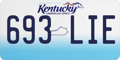 KY license plate 693LIE