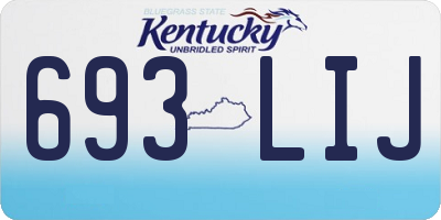 KY license plate 693LIJ