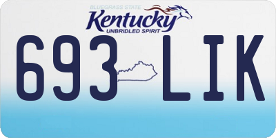 KY license plate 693LIK