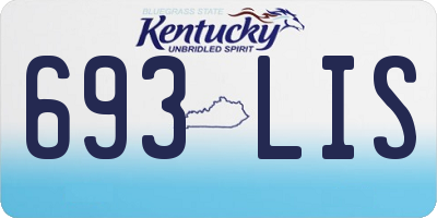 KY license plate 693LIS