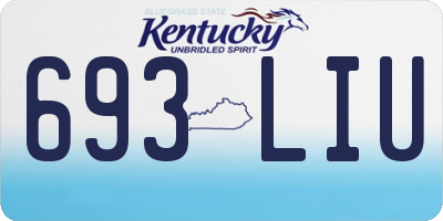 KY license plate 693LIU