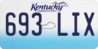 KY license plate 693LIX
