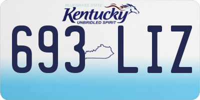 KY license plate 693LIZ