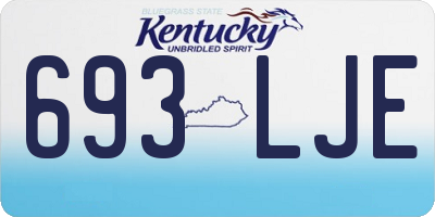KY license plate 693LJE