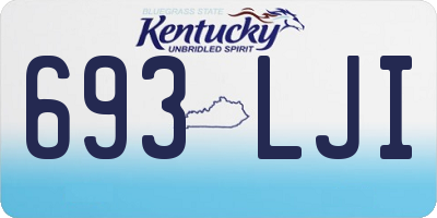 KY license plate 693LJI