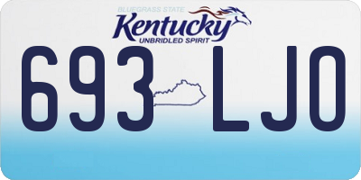 KY license plate 693LJO