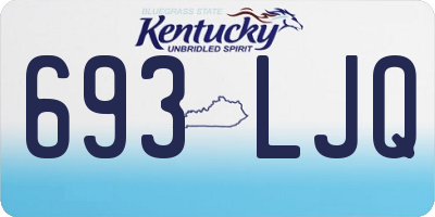 KY license plate 693LJQ