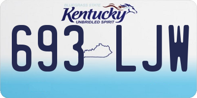 KY license plate 693LJW