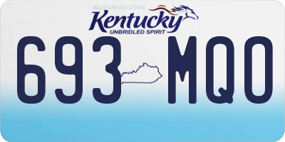 KY license plate 693MQO