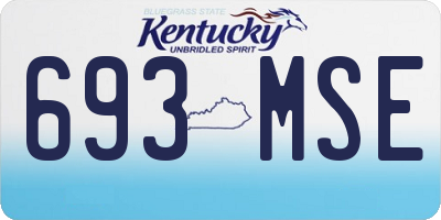 KY license plate 693MSE