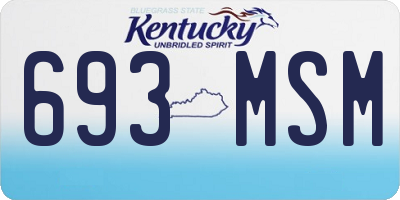 KY license plate 693MSM