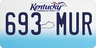 KY license plate 693MUR