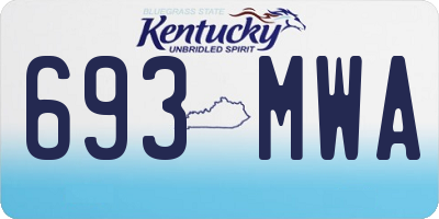 KY license plate 693MWA