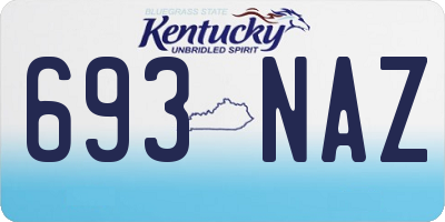 KY license plate 693NAZ