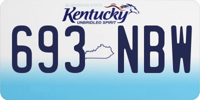 KY license plate 693NBW