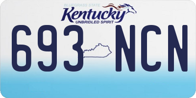KY license plate 693NCN