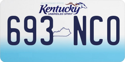 KY license plate 693NCO